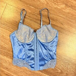 Blue Lace Corset Top